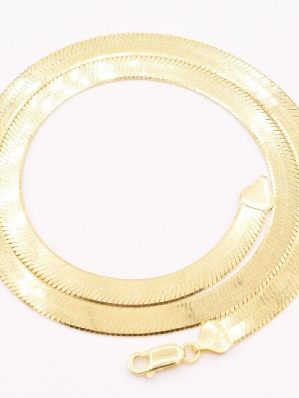 14K Plated Sterling Silver Herringbone Chain – 7mm